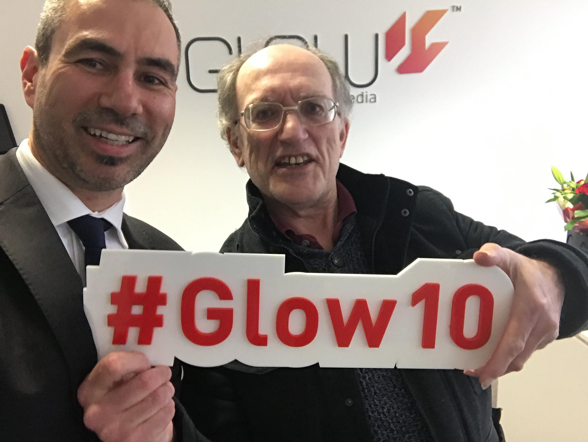 Phil Blything with a glow10 sign